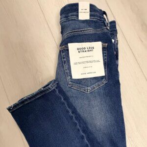 Good American Mid-Rise Straight Leg Jeans